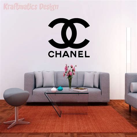 chanel sticker logo|chanel logo wall decal.